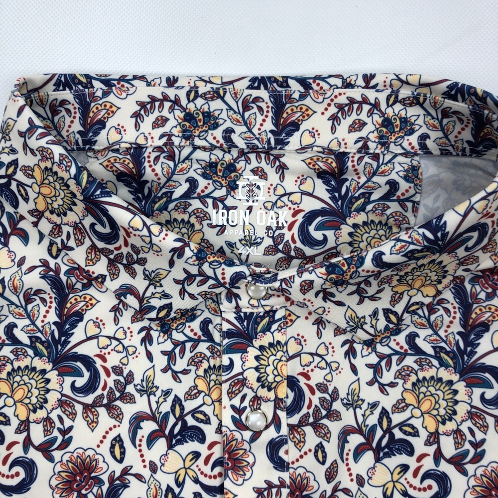 Iron Oak The Dandy Mens 4XL Floral Paisley Performance Golf Polo Shirt - Picture 2 of 10
